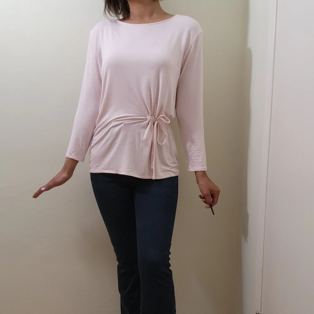 J. Crew Women's size 2 Top Pink Drawstring - Picture 2 of 7